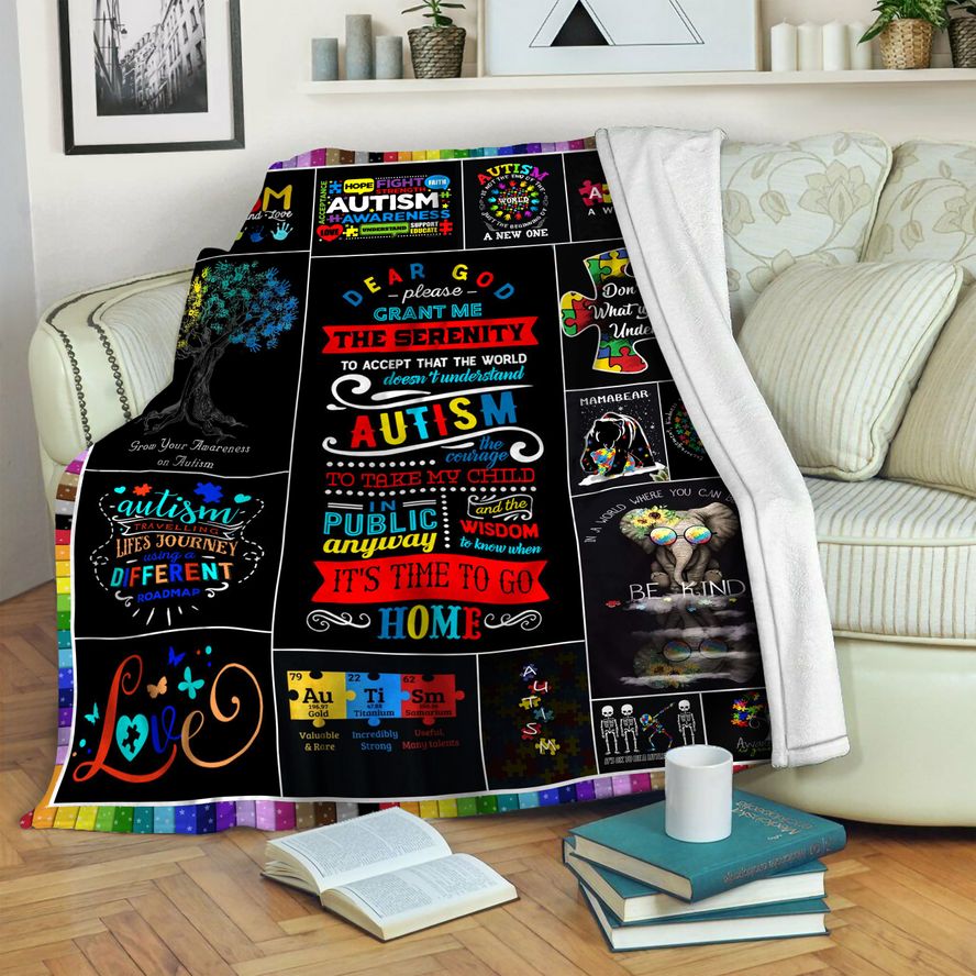 litzzy Autism Fleece Blanket HST19101002 Fleece Blanket   