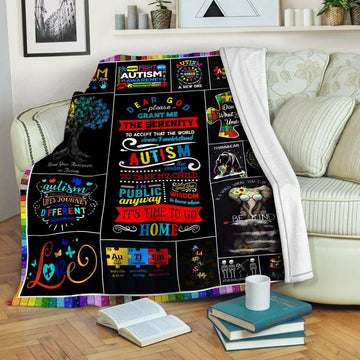 litzzy Autism Fleece Blanket HST19101002 Fleece Blanket   