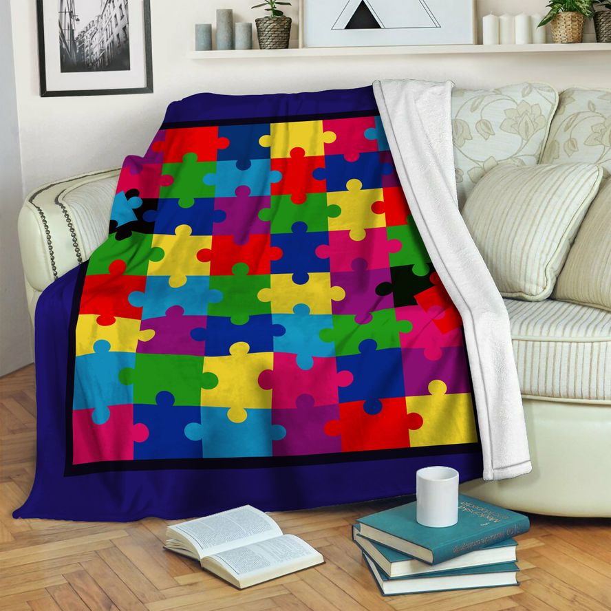 litzzy Autism Fleece Blanket HST19101003 Fleece Blanket   