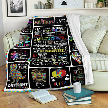 litzzy Autism Fleece Blanket HST19103561 Fleece Blanket   