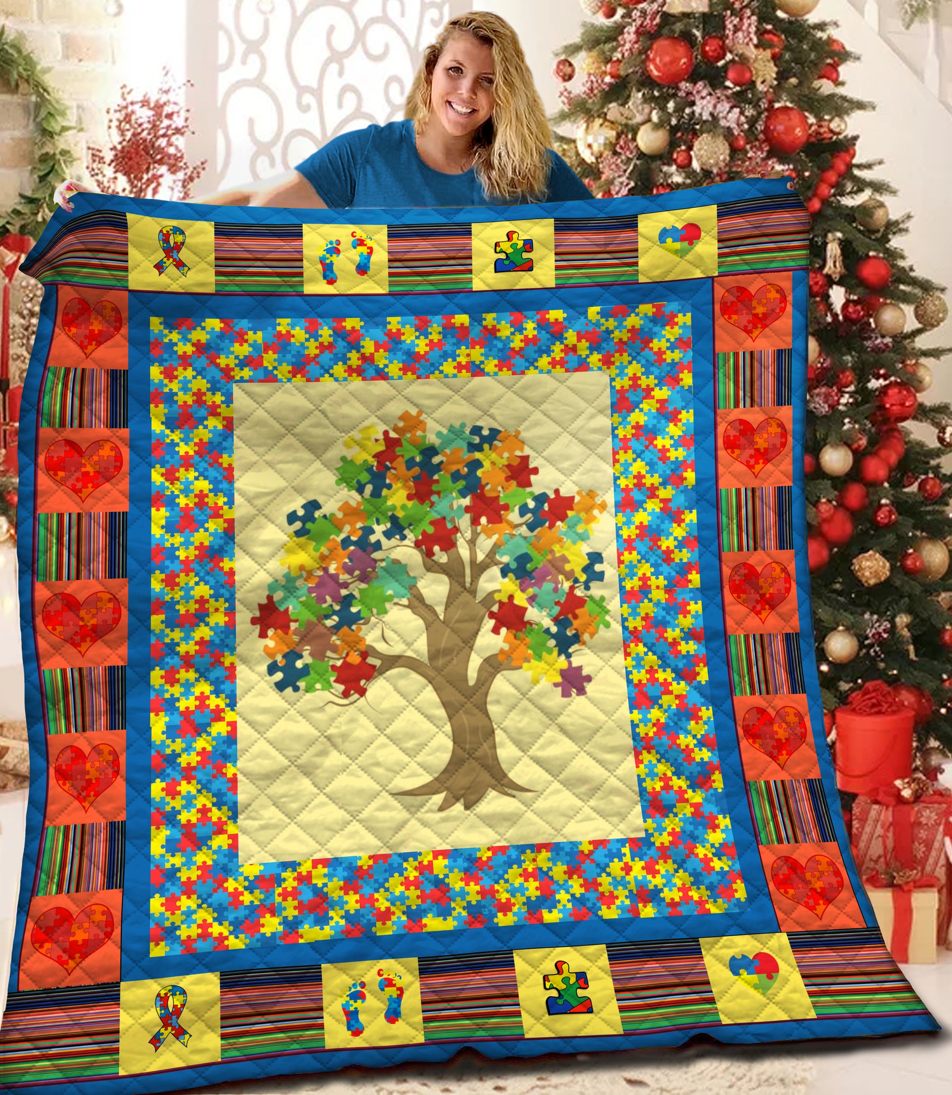 litzzy Autism HQT1610383 Fleece Blanket Quilt Blanket   