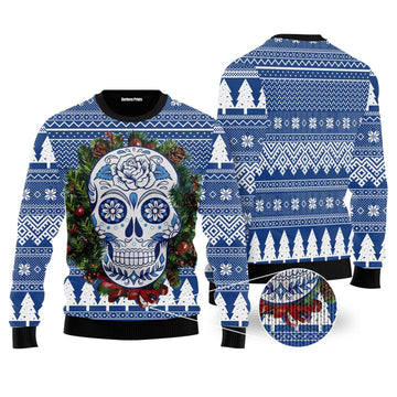 litzzy Awesome Sugar Skull Ugly Christmas Sweater | For Men & Women | Adult | US5283 - Ugly Sweater Gift For Lover sweater S Colorful 