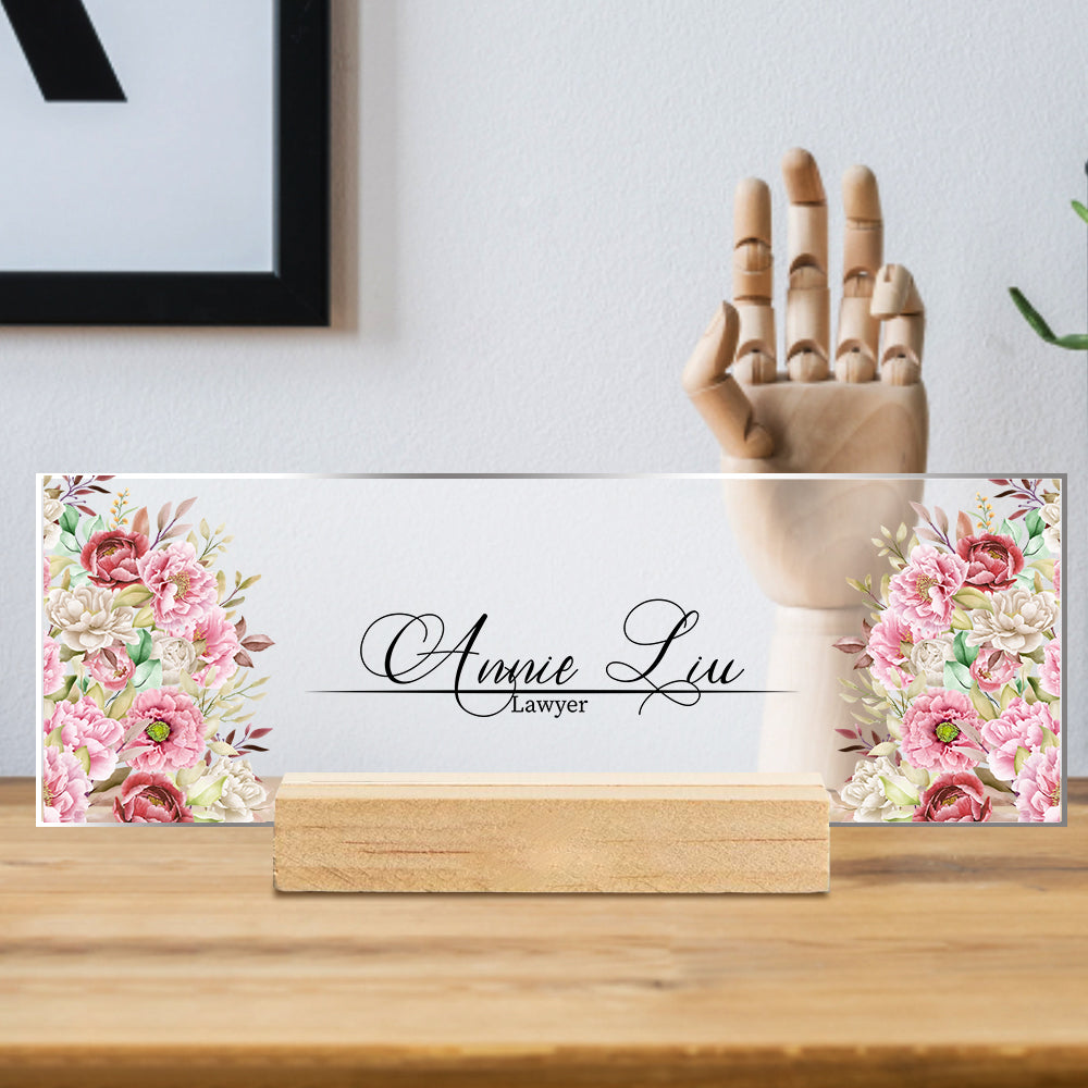 litzzy Personalized Acrylic Name Plate Office Desk Sign Position Plaque Acrylic Plaque Style1  