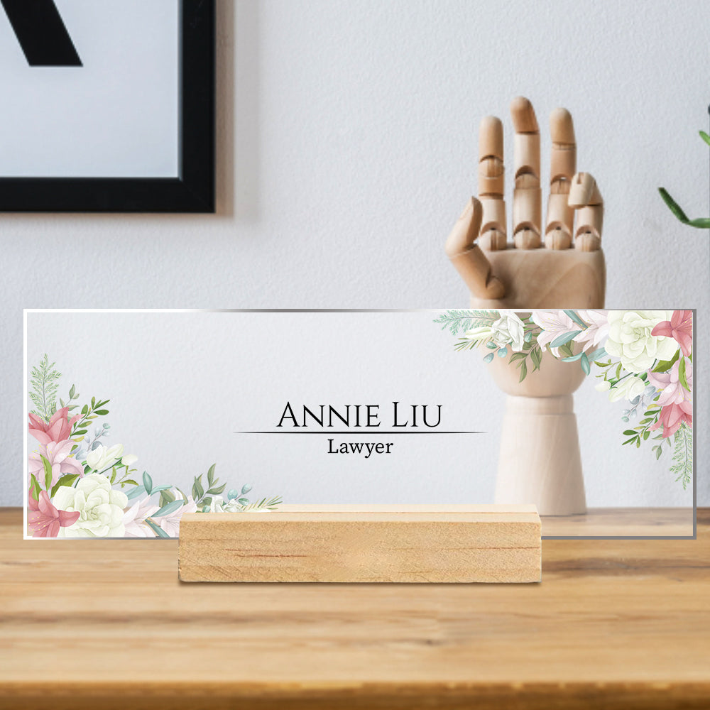 litzzy Personalized Acrylic Name Plate Office Desk Sign Position Plaque Acrylic Plaque Style4  