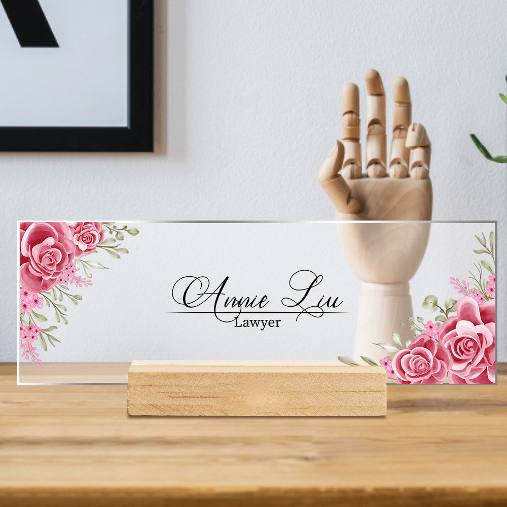 litzzy Personalized Acrylic Name Plate Office Desk Sign Position Plaque Acrylic Plaque Style9  