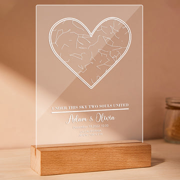 litzzy Personalized Star Constellation Map Acrylic Plaque with Light Acrylic Plaque 15cm*20.32CM Without Light 