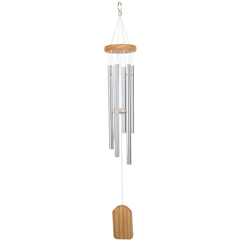 litzzy 6 Aluminum Tubes Wooden Memorial Wind Chimes Wind Chimes   