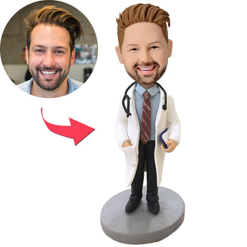 litzzy Doctor With Stethoscope Personalized Bobblehead from Photo bobblehead 15cm(about 6in) Stationary Head 