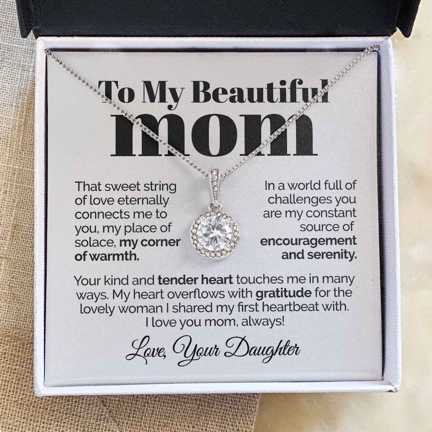 litzzy To My Beautiful Mom - That Sweet String Of Love - Eternal Hope Necklace Jewelry   