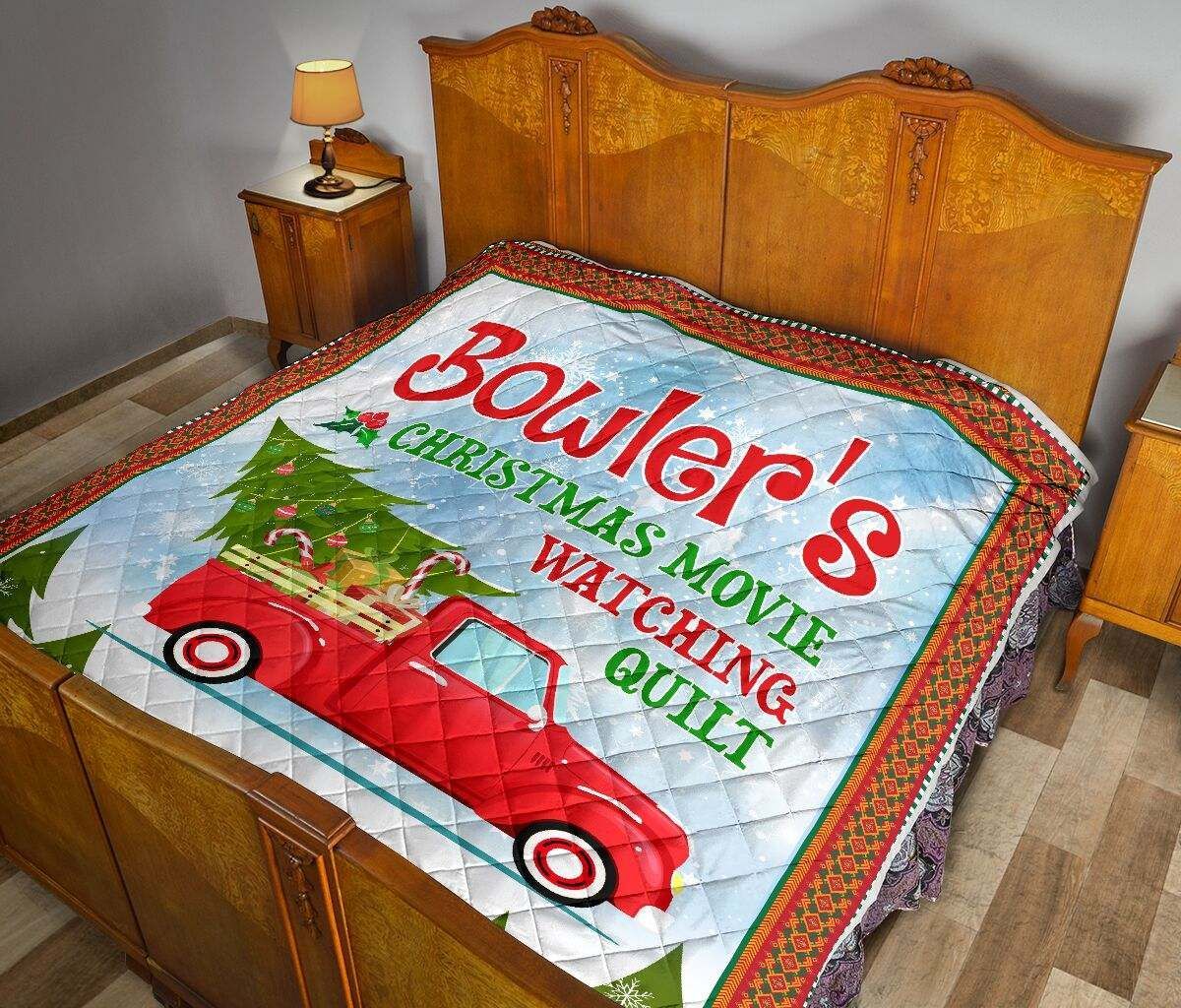 litzzy Bowler's Christmas Movie Watching Fleece DHC281111381DD Quilt Blanket   