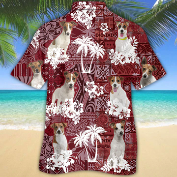 litzzy Jack Russell Terrier Red Hawaiian Shirt, Gift for Dog Lover Shirts, Men's Hawaiian shirt, Summer Hawaiian Aloha Shirt - Aloha shirt Hawaiian Hawaii Shirt For Summer Hawaii Shirt   