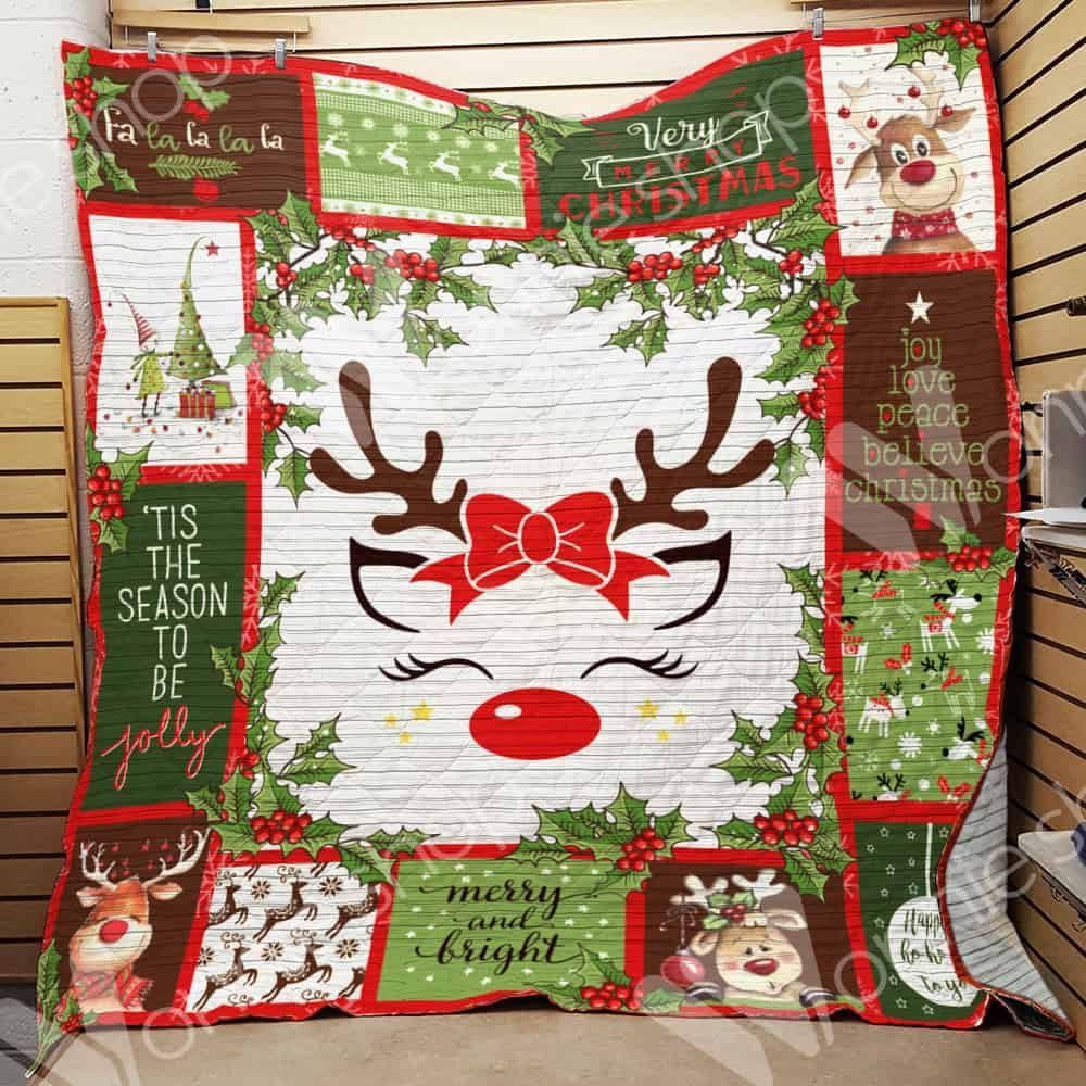 litzzy Baby Reindeer Christmas CL15100006MDQ Fleece Blanket Quilt Blanket   