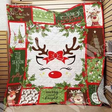 litzzy Baby Reindeer Christmas CL15100006MDQ Fleece Blanket Quilt Blanket   