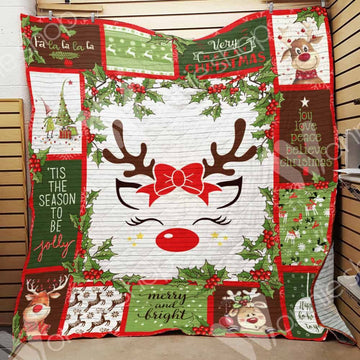 litzzy Baby Reindeer Christmas GS-CL-LD3110 Fleece Blanket Quilt Blanket   