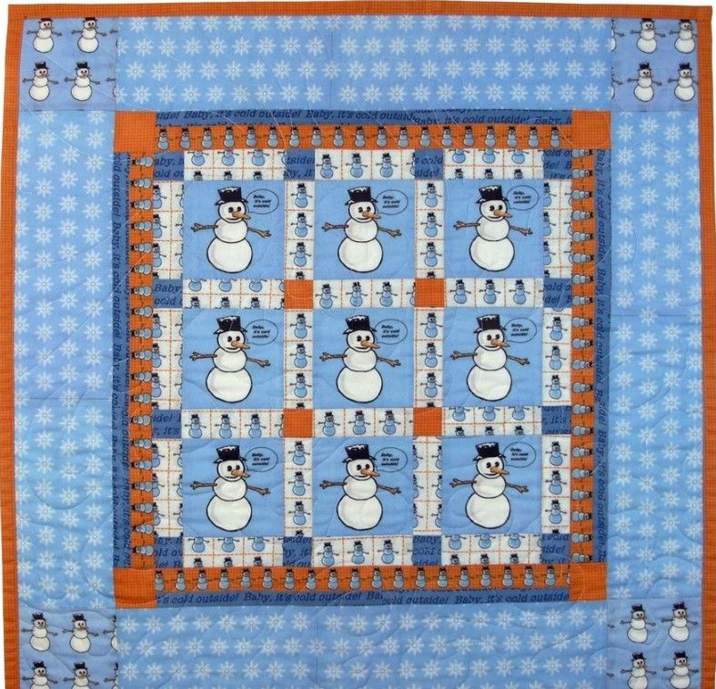 litzzy Baby Snowman CLT1812018H Fleece Blanket Quilt Blanket   