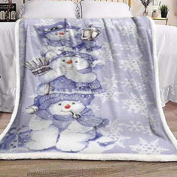 litzzy Baby Snowman Christmas GS-CL-LD2706 Sherpa Fleece Blanket Sherpa Fleece Blanket   