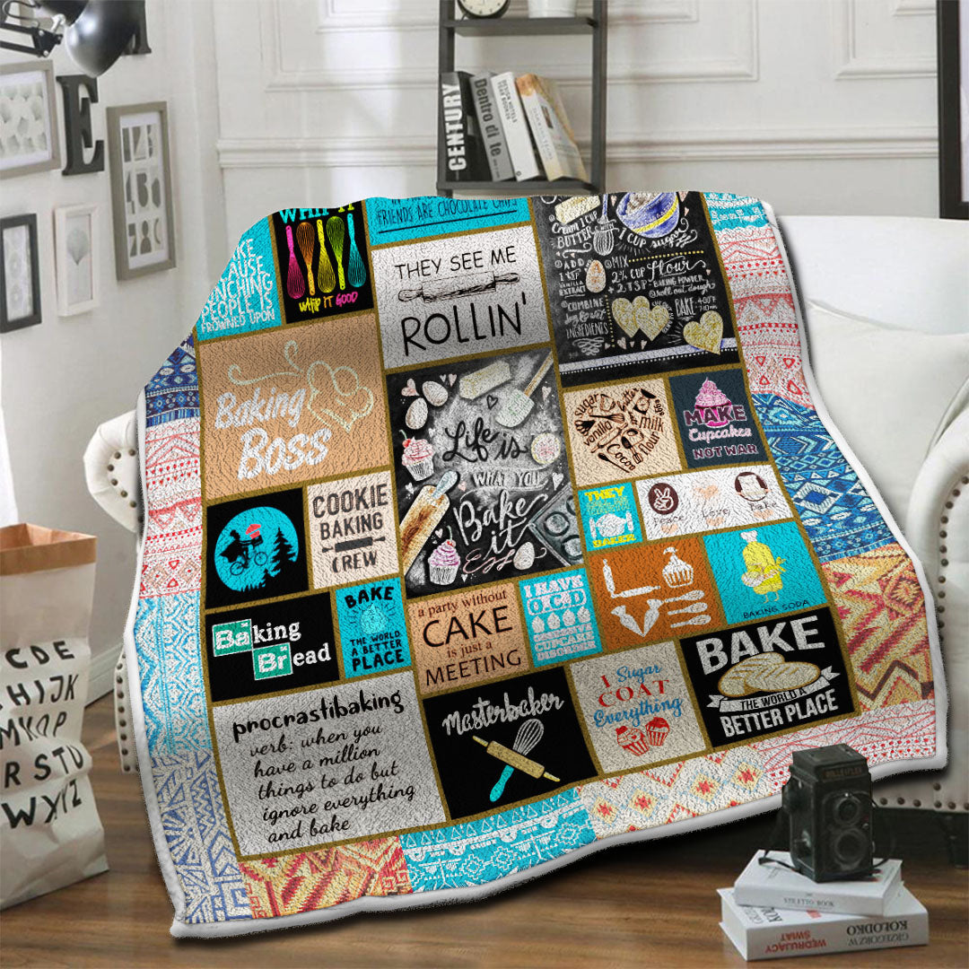 litzzy Baking Art Fleece Blanket HST1910816 Fleece Blanket   