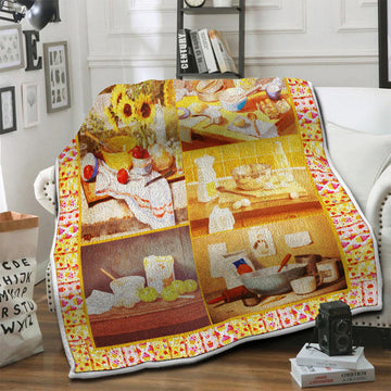 litzzy Baking Fleece Blanket HST19101441 Fleece Blanket   
