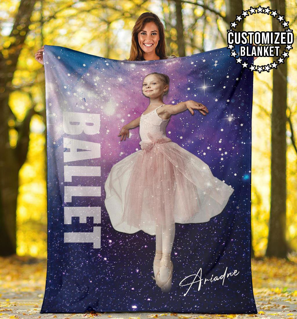 litzzy Personalized Sport Galaxy Fleece Blanket - Lath1011202 Quilt Blanket BALLET 50 x 60 