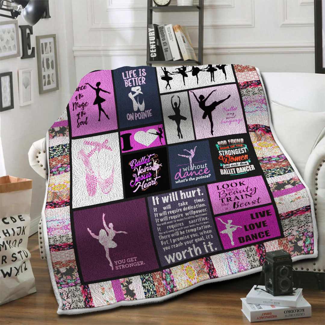 litzzy Ballet HQT1610388 Fleece Blanket Fleece Blanket   