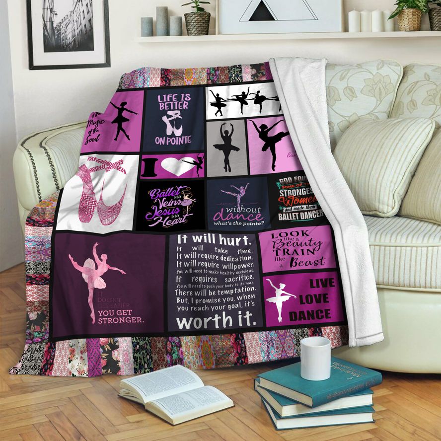 litzzy Ballet HQT1610388 Fleece Blanket Fleece Blanket   
