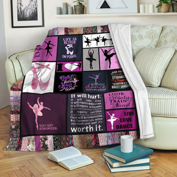 litzzy Ballet HQT1610388 Fleece Blanket Fleece Blanket   
