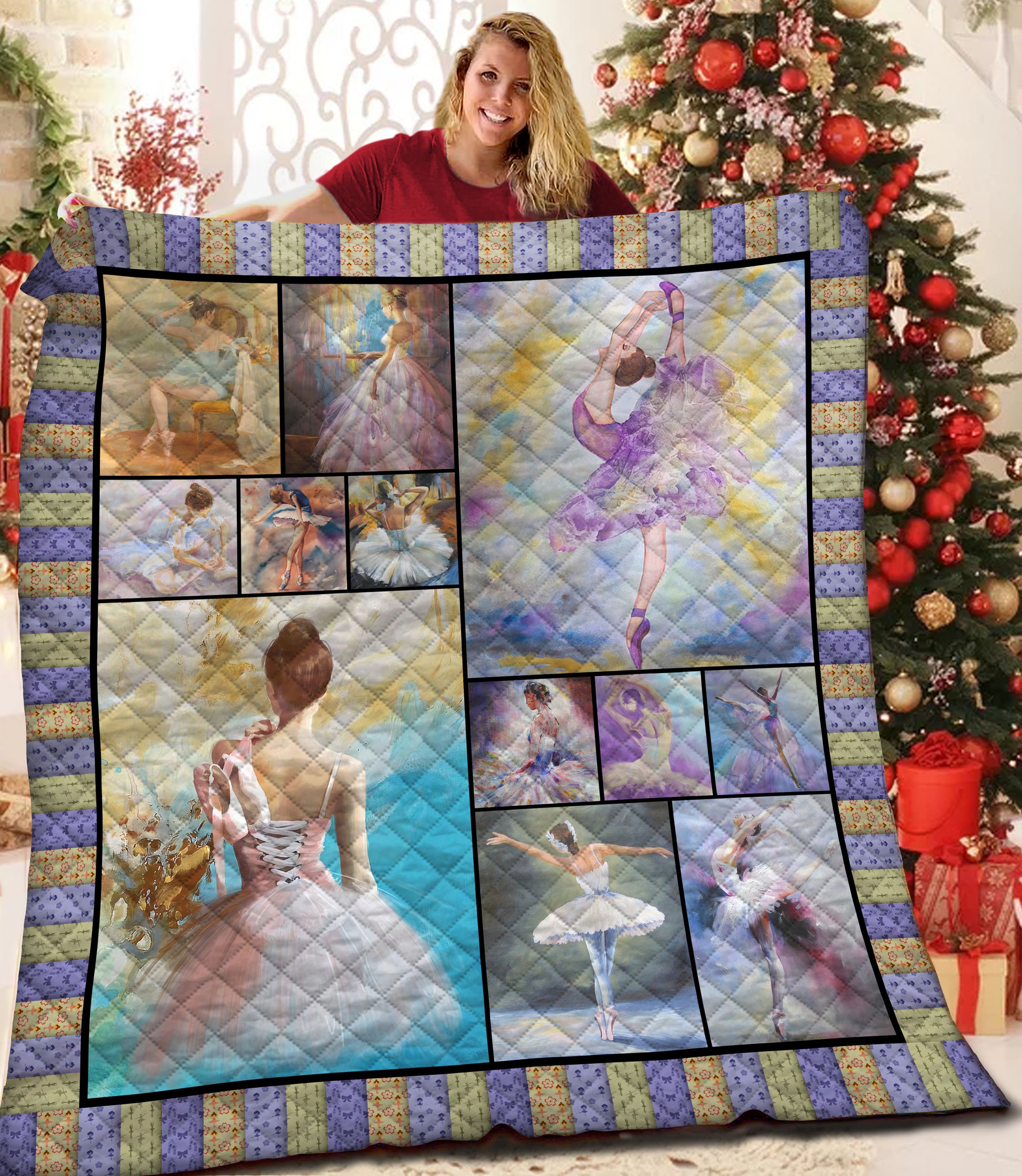 litzzy Ballet Fleece Blanket HST19101005 Quilt Blanket   