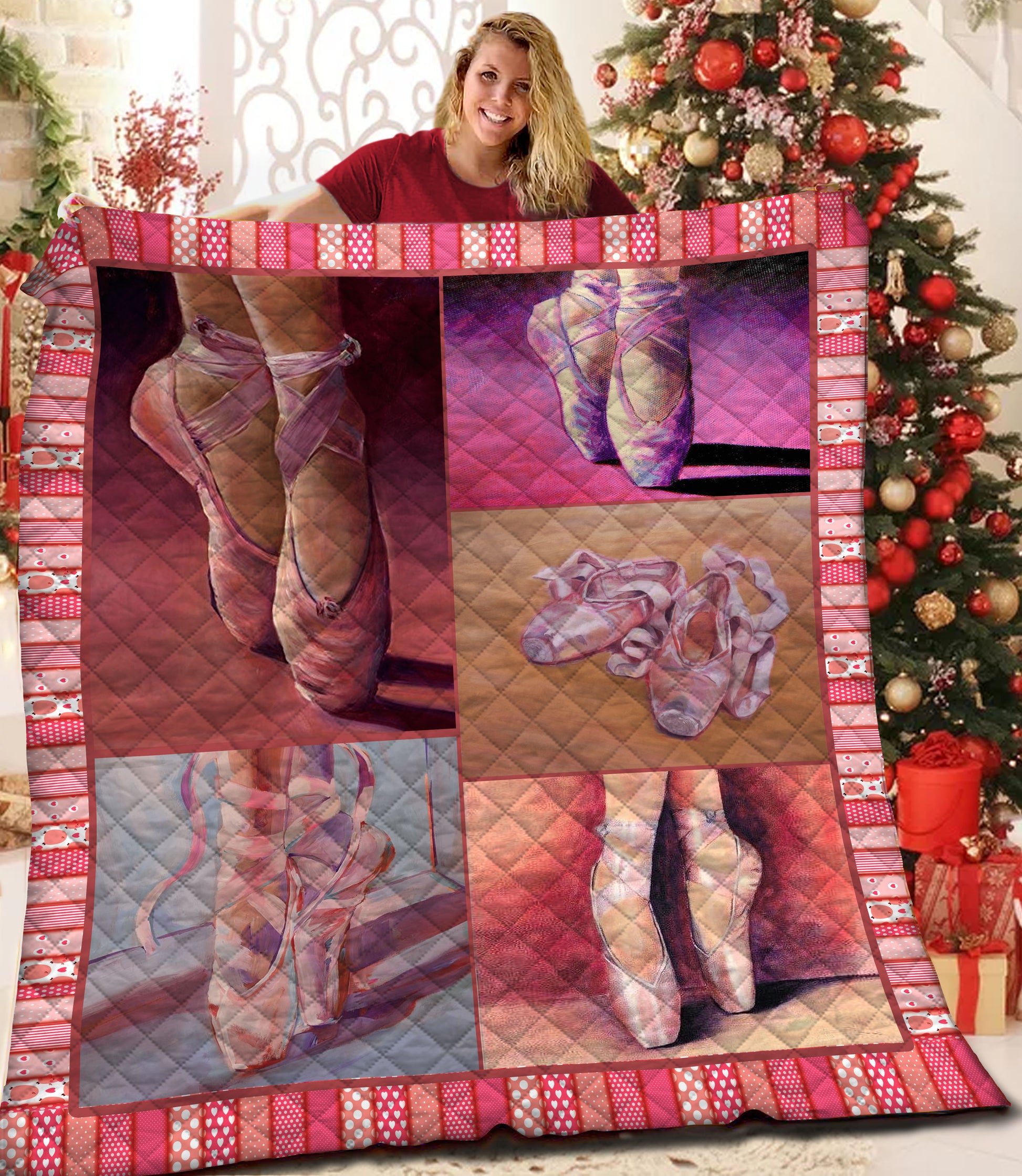 litzzy Ballet Fleece Blanket HST19101442 Quilt Blanket   