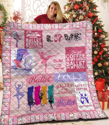 litzzy Ballet Fleece Blanket HST1910225 Quilt Blanket   