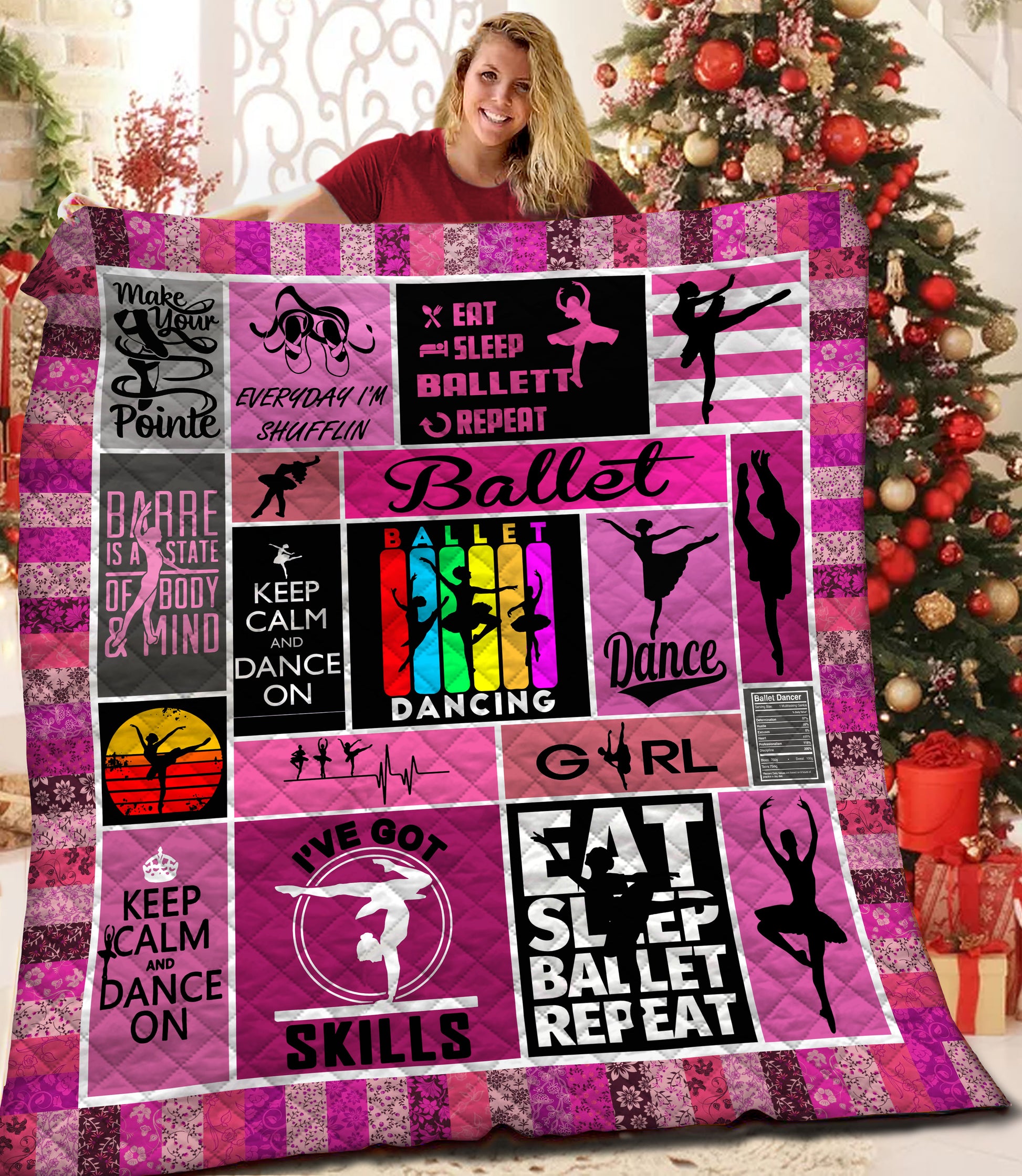 litzzy Ballet Fleece Blanket HST1910226 Quilt Blanket   