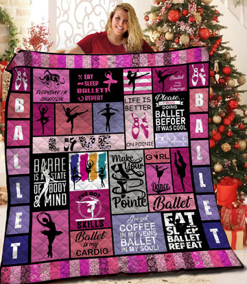 litzzy Ballet Fleece Blanket HST1910514 Quilt Blanket   
