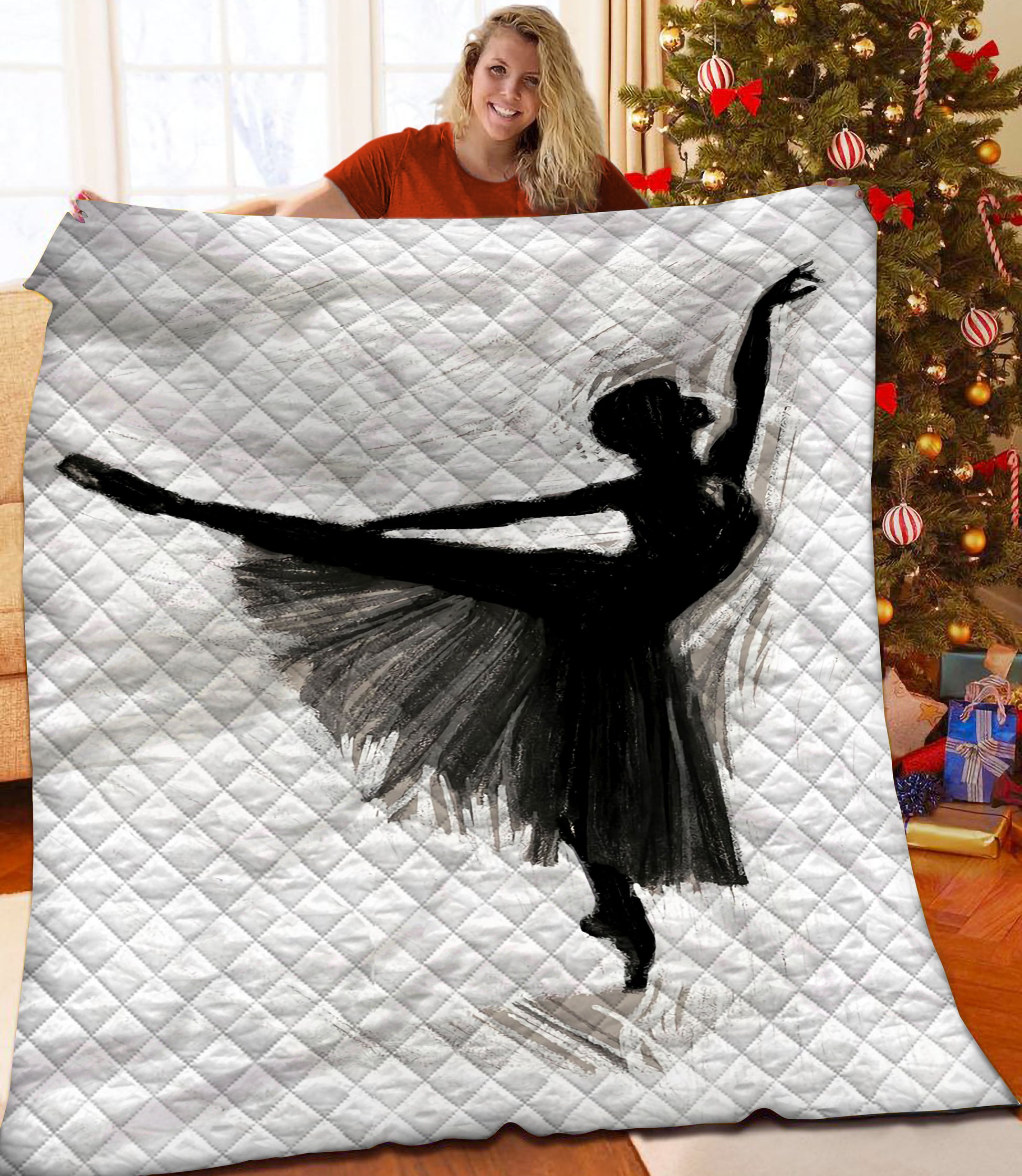 litzzy Ballet Fleece Blanket HST25101913 Quilt Blanket   