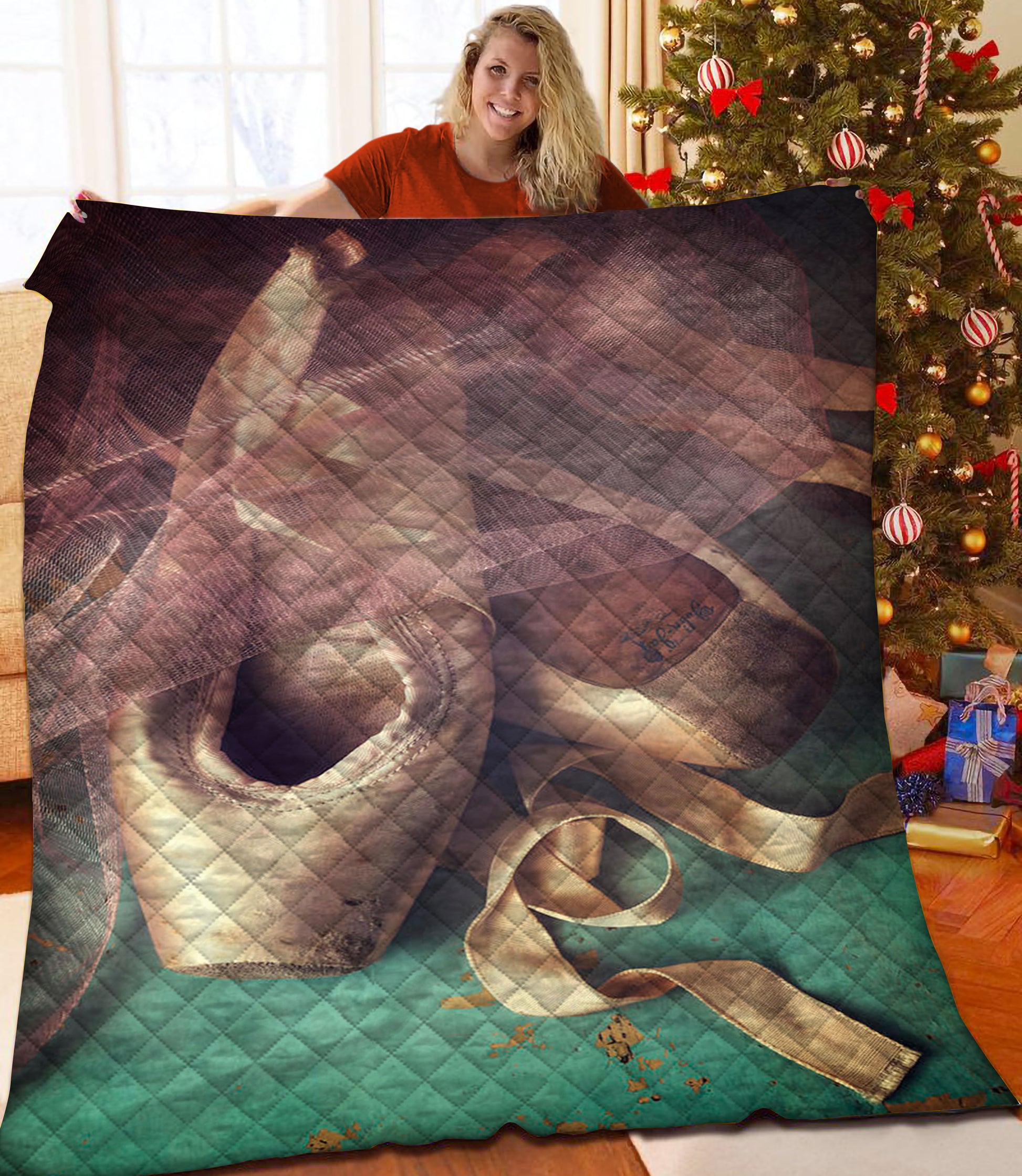 litzzy Ballet Fleece uilt Blanket HST25101915 Quilt Blanket   