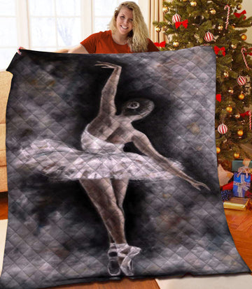 litzzy Ballet Fleece Blanket HST25101916 Quilt Blanket   
