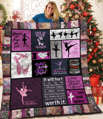 litzzy Ballet HQT1610388 Fleece Blanket Quilt Blanket   