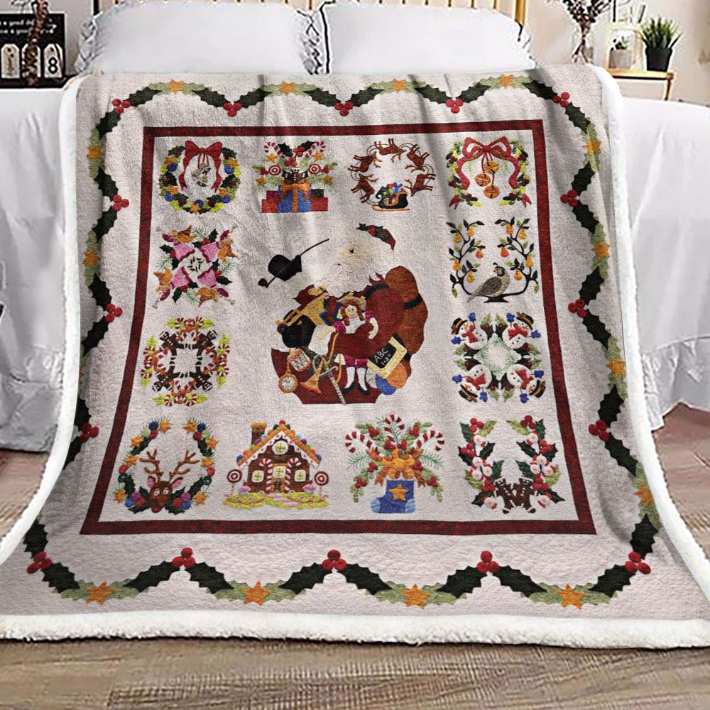 litzzy Baltimore Christmas VD1511011F Sherpa Fleece Blanket Sherpa Fleece Blanket   