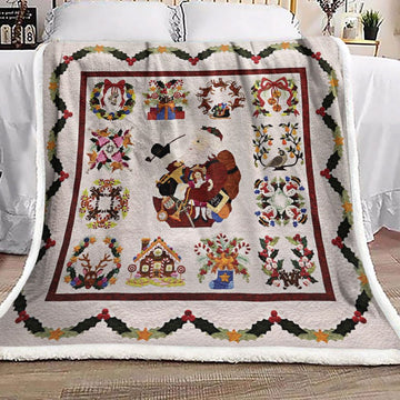 litzzy Baltimore Christmas VD1511011F Sherpa Fleece Blanket Sherpa Fleece Blanket   