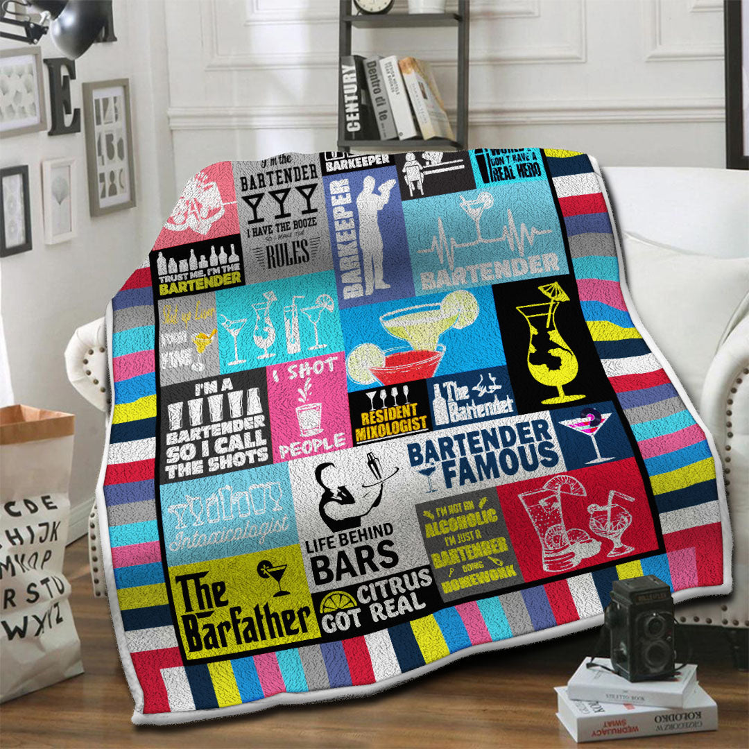 litzzy Bartender Fleece Blanket HST19101006 Fleece Blanket   