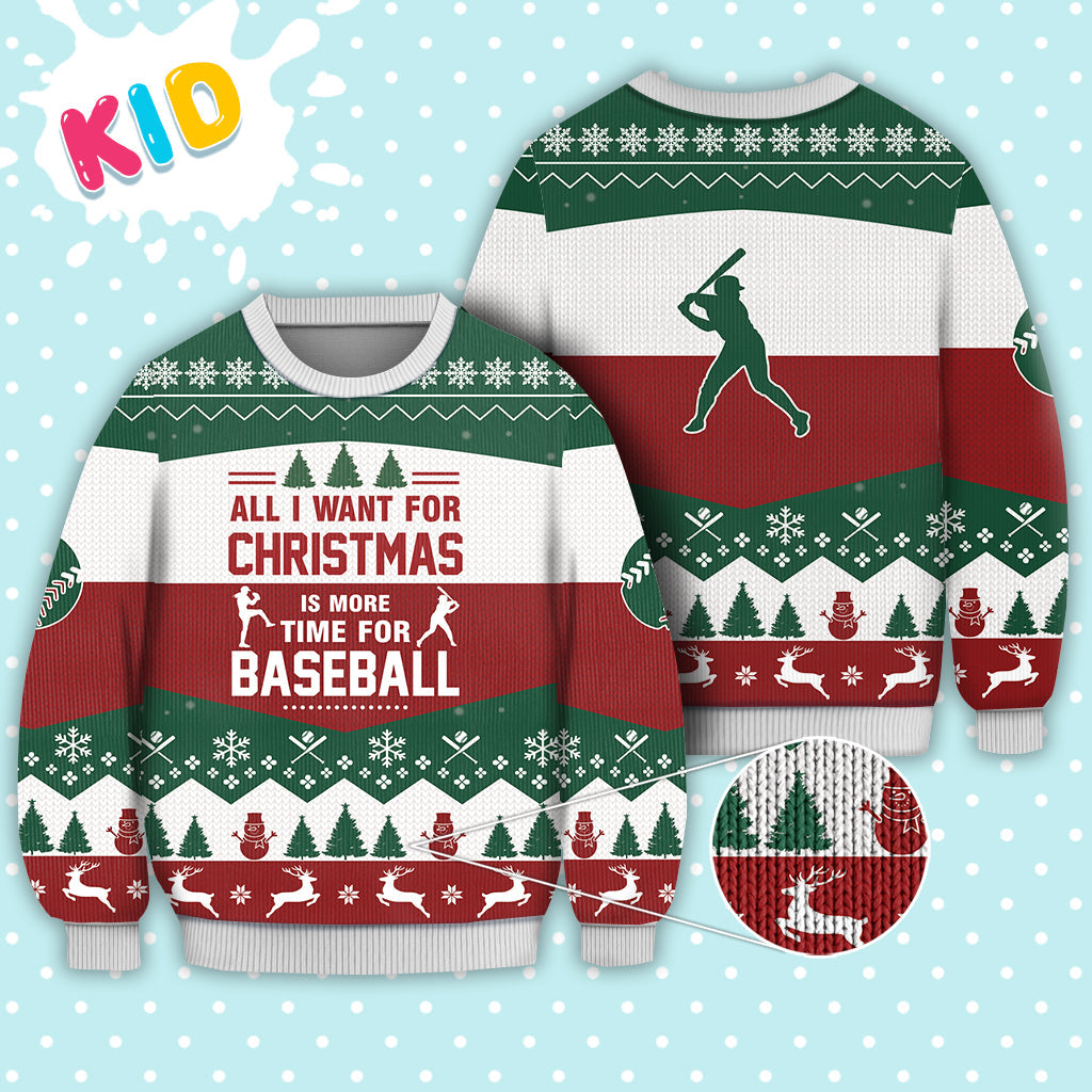 litzzy Baseball All I Want For Christmas Sweater Christmas Knitted Print Sweatshirt - Best Gift For Christmas, Noel Malalan - Christmas Signature Sweater 2022 - TB82767 Sweater Kid XS 