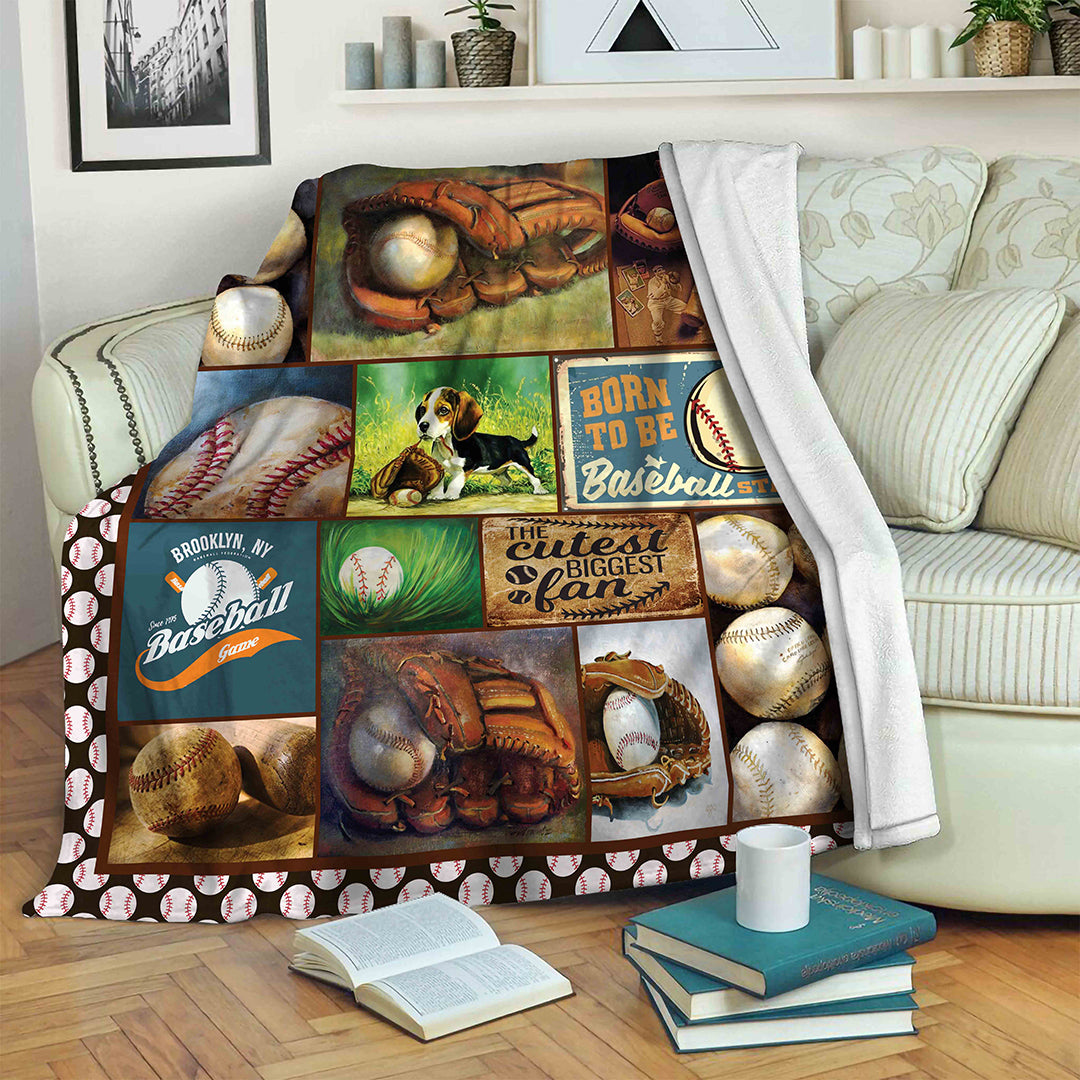 litzzy Baseball B191061 Fleece Blanket Fleece Blanket   
