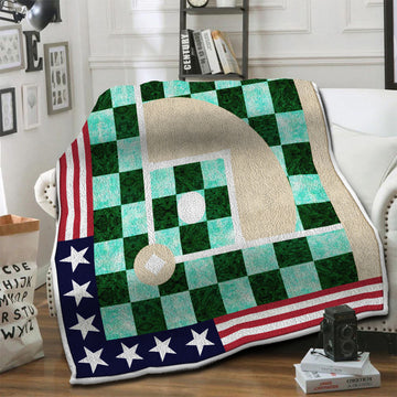 litzzy Baseball Fleece Blanket HST19101207 Fleece Blanket   