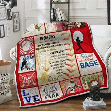 litzzy Baseball Fleece Blanket HST19101208 Fleece Blanket   