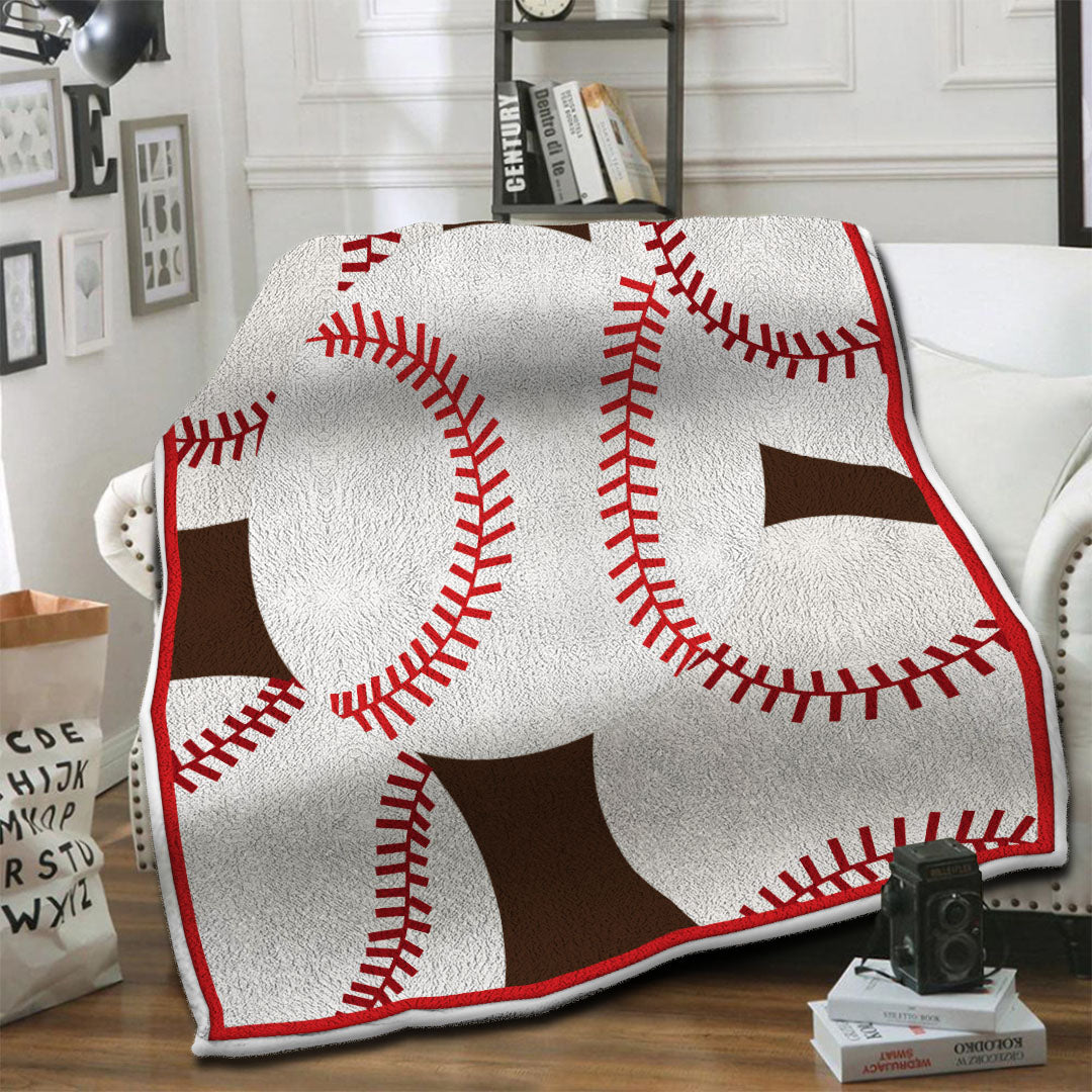 litzzy Baseball Fleece Blanket HST19101209 Fleece Blanket   