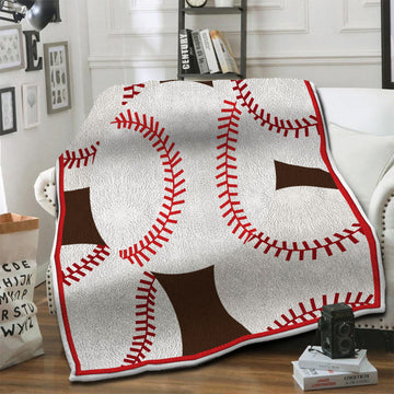 litzzy Baseball Fleece Blanket HST19101209 Fleece Blanket   
