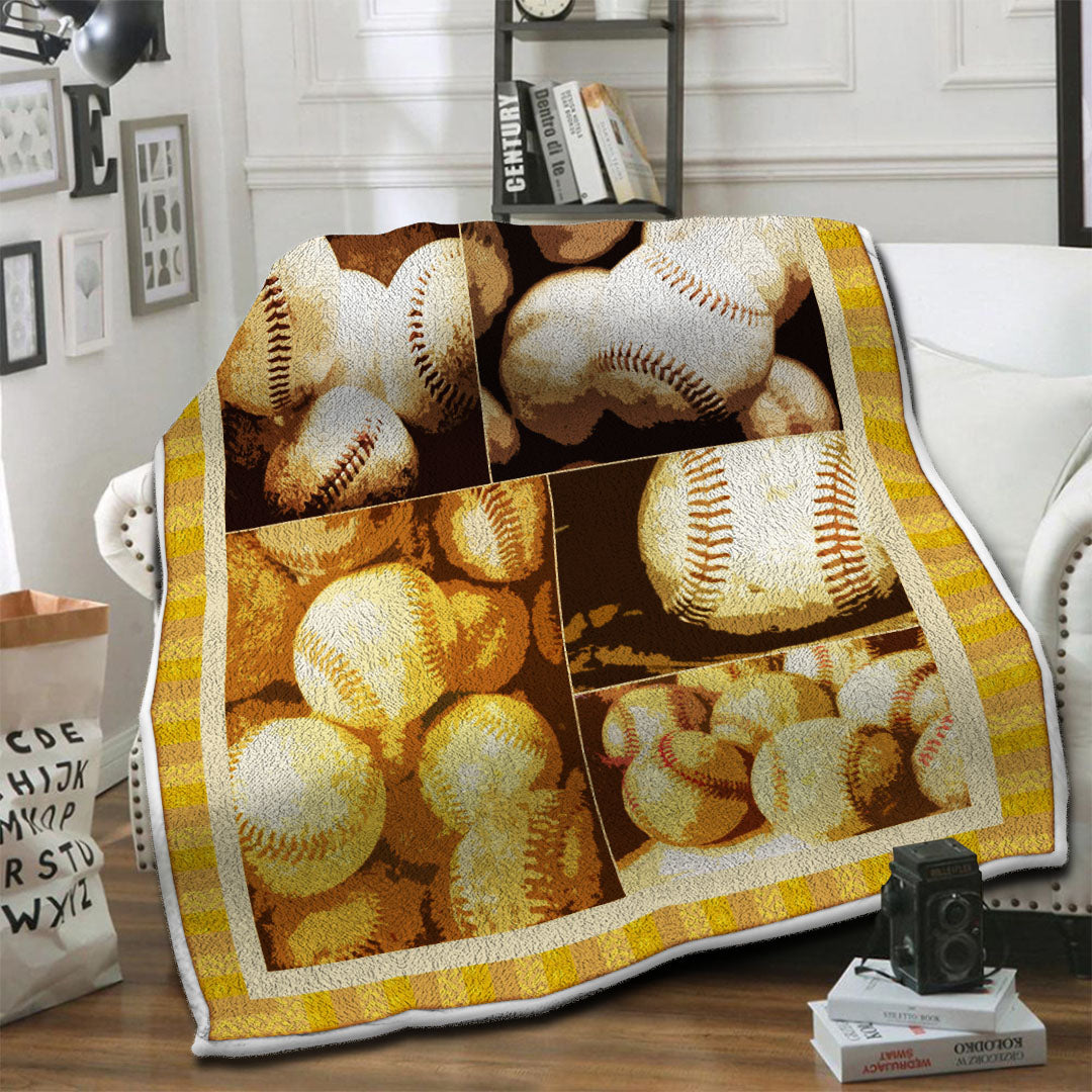 litzzy Baseball Fleece Blanket HST19101443 Fleece Blanket   