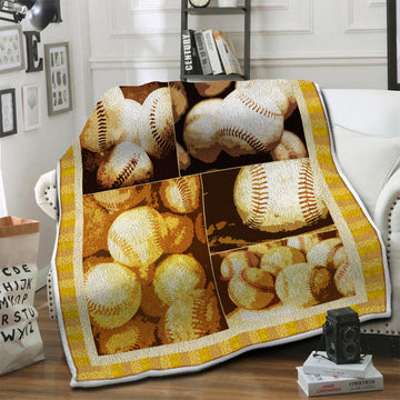 litzzy Baseball Fleece Blanket HST19101443 Fleece Blanket   