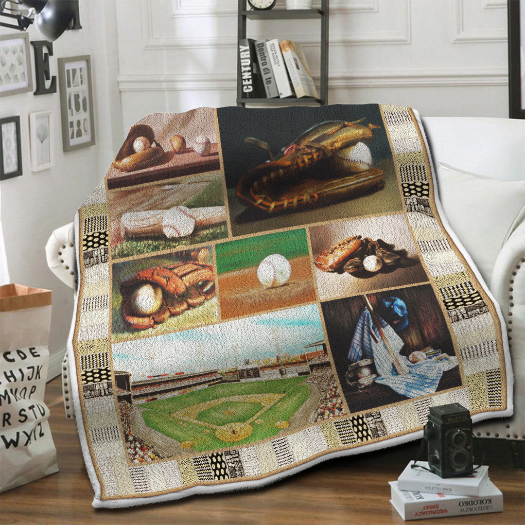 litzzy Baseball Fleece Blanket HST19101446 Fleece Blanket   