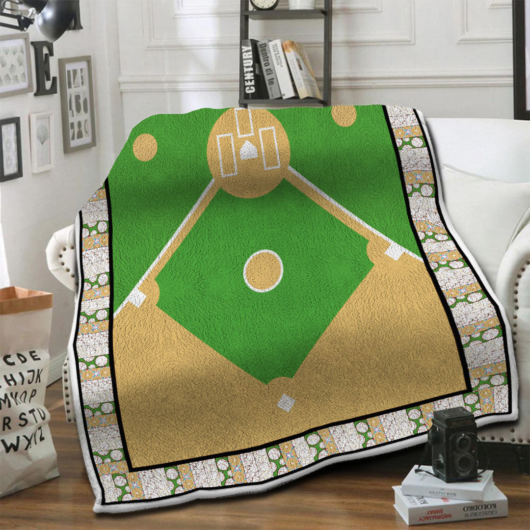 litzzy Baseball Fleece Blanket HST19101447 Fleece Blanket   