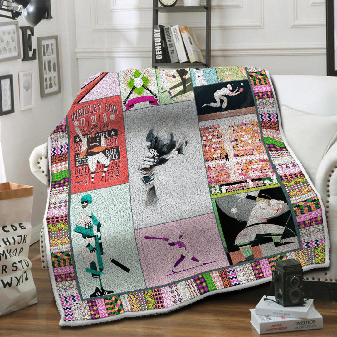 litzzy Baseball Fleece Blanket HST19101448 Fleece Blanket   