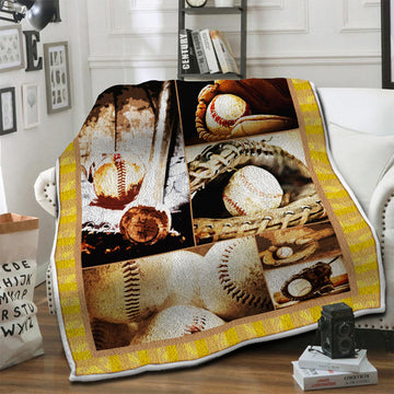 litzzy Baseball Fleece Blanket HST19101449 Fleece Blanket   